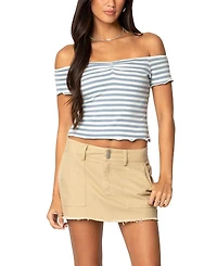 Edikted Shara Striped Off Shoulder Top