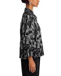 Melange Knit Zip Front Jacket