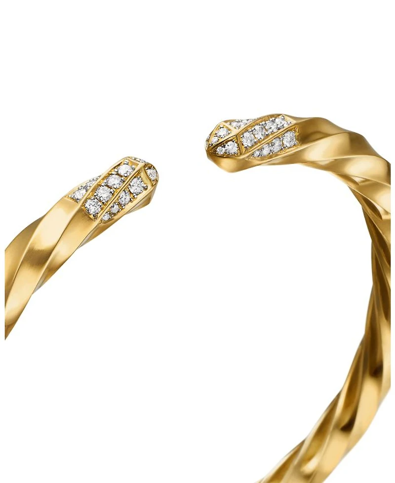 Cable Edge® Bracelet in 18K Yellow Gold with Diamonds, 5.5mm