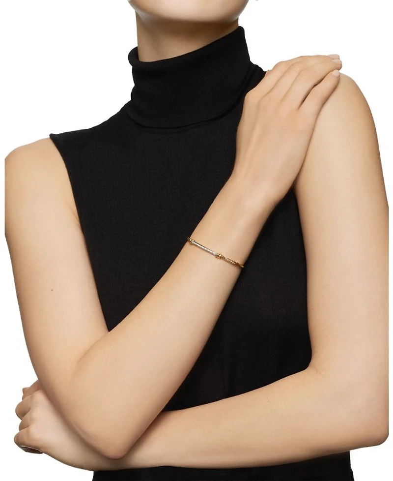 Petite Helena Two Station Wrap Bracelet 18K Yellow Gold with Diamonds