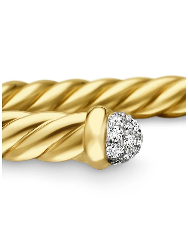 Cable Flex Bracelet 18K Yellow Gold with Diamonds, 4mm