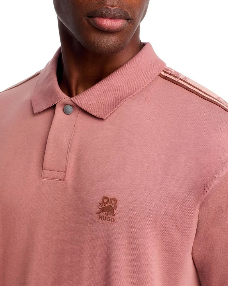 Drack Cotton Logo Taped Relaxed Fit Polo Shirt