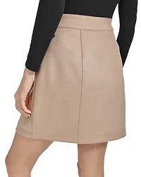 Faux Suede Cargo Mini Skirt