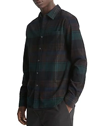 Vince Sierra Cotton Corduroy Plaid Regular Fit Button Down Shirt
