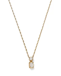 Bloomingdale's Fine Collection Diamond Round & Emerald Cut Pendant Necklace