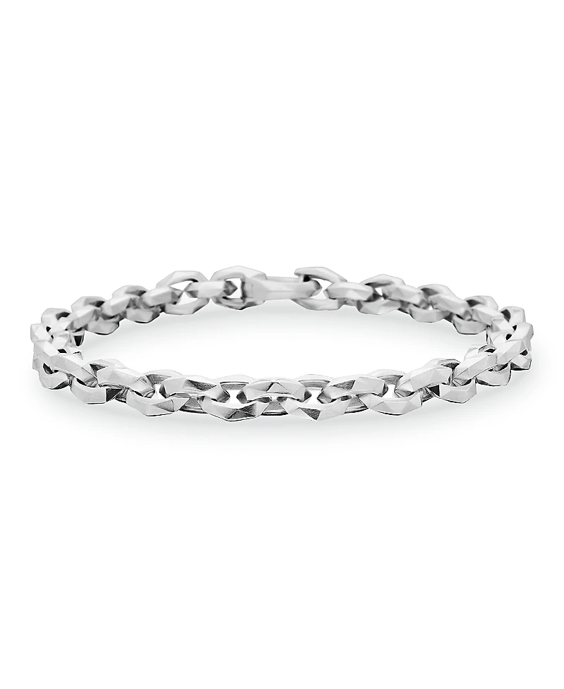 David Yurman Men's Sterling Silver Chain Faceted Link Bracelet