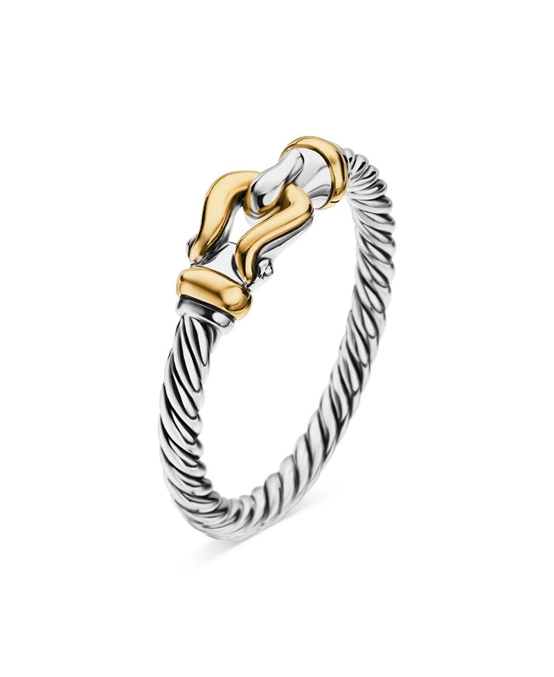 Petite Buckle Ring with 18K Yellow Gold