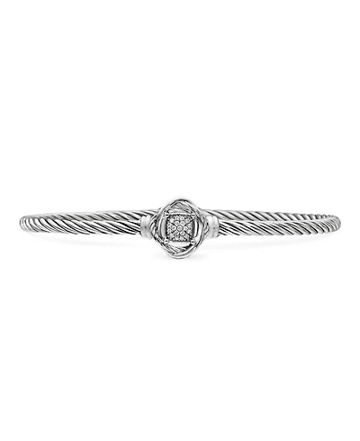 Infinity Bracelet Sterling Silver with Diamonds, 3mm