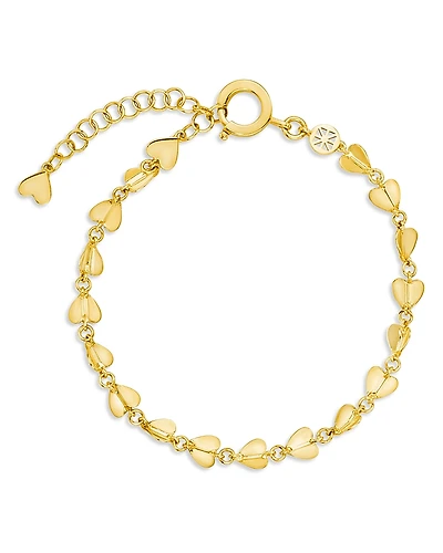 Cadar 18K Yellow Gold Endless Wings of Love, Folded Heart Link Bracelet