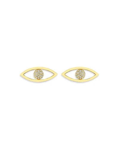 18K Yellow Gold Reflections Stud Earrings with Diamonds, 0.19 tcw