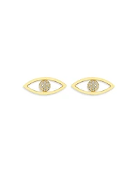 18K Yellow Gold Reflections Stud Earrings with Diamonds, 0.19 tcw