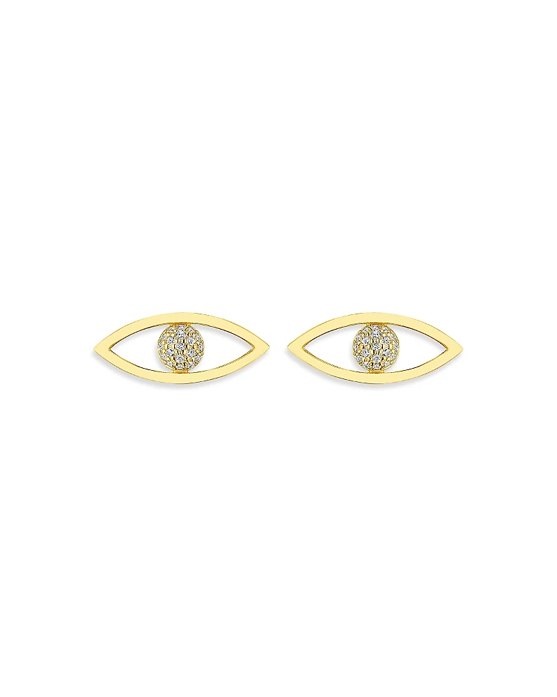 Cadar 18K Yellow Gold Reflections Stud Earrings with Diamonds, 0.19 tcw