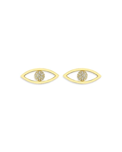 Cadar 18K Yellow Gold Reflections Stud Earrings with Diamonds, 0.19 tcw