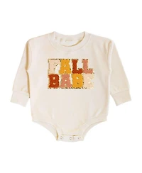 Girls' Fall Babe Patch Long Sleeve Romper - Baby