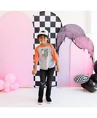 Boys' Checker Ghost Halloween 3/4 Shirt - Little Kid