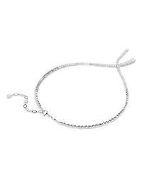 Matrix Mixed Cut Crystal Lariat Necklace in Rhodium Plated, 14.87"-16.87"
