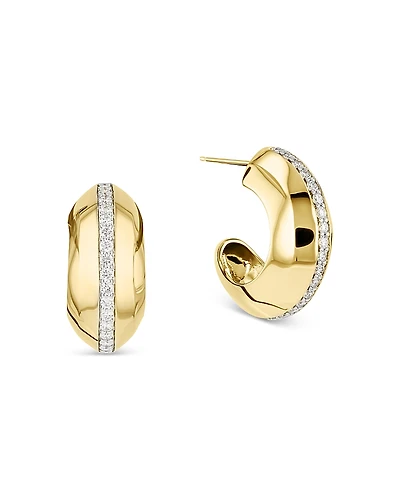 Phillips House 14K Yellow Gold Affair Diamond Hoop Earrings