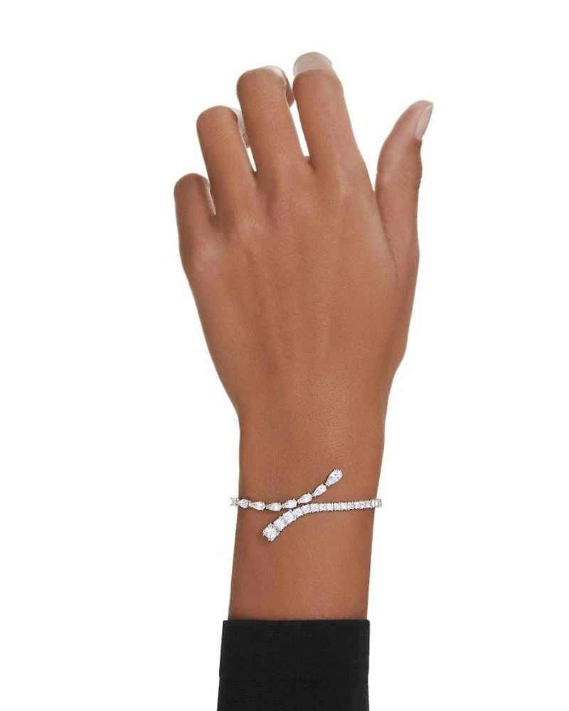 Matrix Mixed Cut Crystal Bracelet in Rhodium Plated
