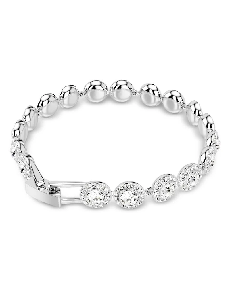 Una Crystal Halo Flex Bracelet in Rhodium Plated