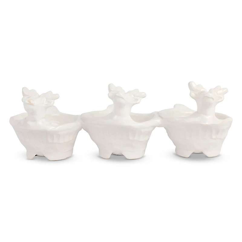 Vietri Pietra Natale Figural Deer 3 Part Server