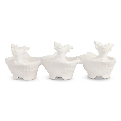 Vietri Pietra Natale Figural Deer 3 Part Server