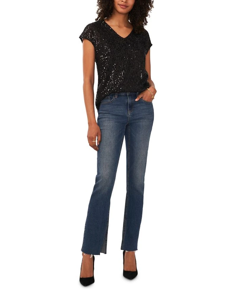 Short Sleeve Sequin Top