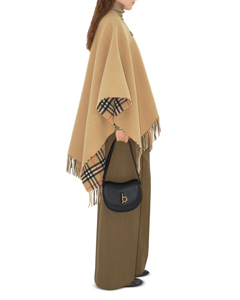 Check Wool Cape
