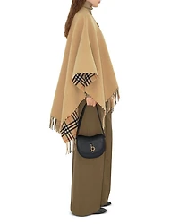 Check Wool Cape