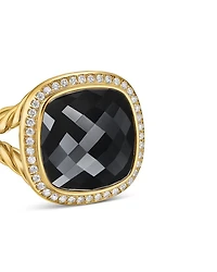 Albion® Ring 18K Yellow Gold with Gemstones and Diamonds, 15mm