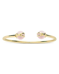 L. Klein 18K Yellow Gold Prisma Rose Quartz Bangle Bracelet