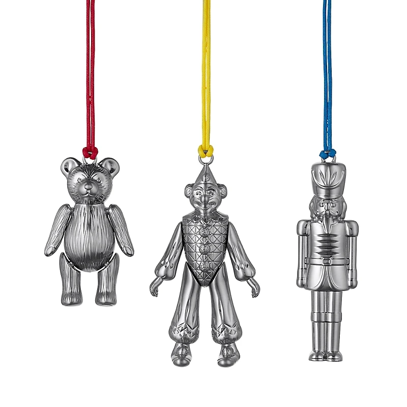 Waterford Christmas Clown, Teddy, and Nutcracker Toy Ornaments
