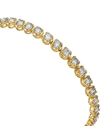 Crown Set Diamond Tennis Bracelet 14K Gold, 6.0 tcw