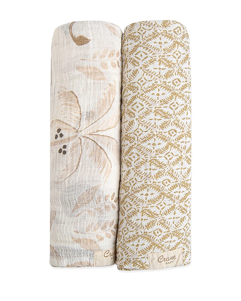 Crane Baby Kendi Swaddle Wraps, 2 Pack - Ages 0-36 Months