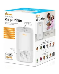 Crane Air Purifier with True HEPA Filter, UV Light, 250 Sq Feet Coverage, Timer Function, Sleep Mode, Washable Particle Filter, EE-5067