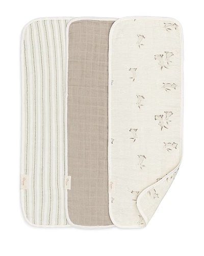 Crane Baby Bunny Burp Cloths, 3 Pack - Ages 0-36 Months