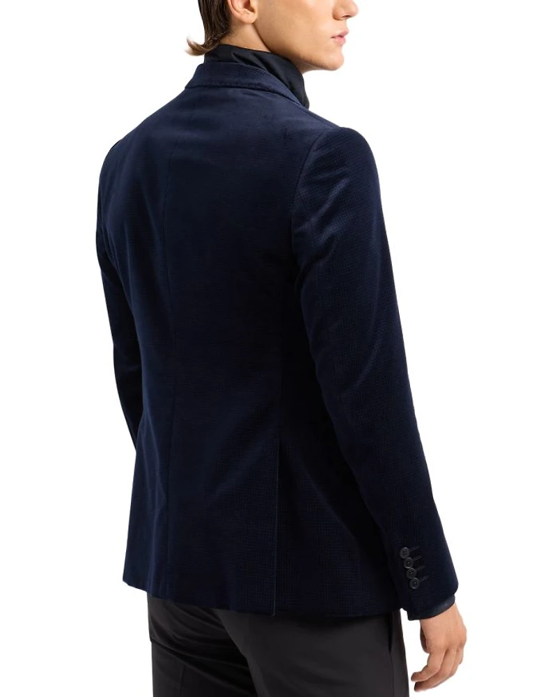 Cotton Velvet Check Slim Fit Blazer