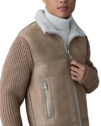 Mixed Media Zip Front Jacket