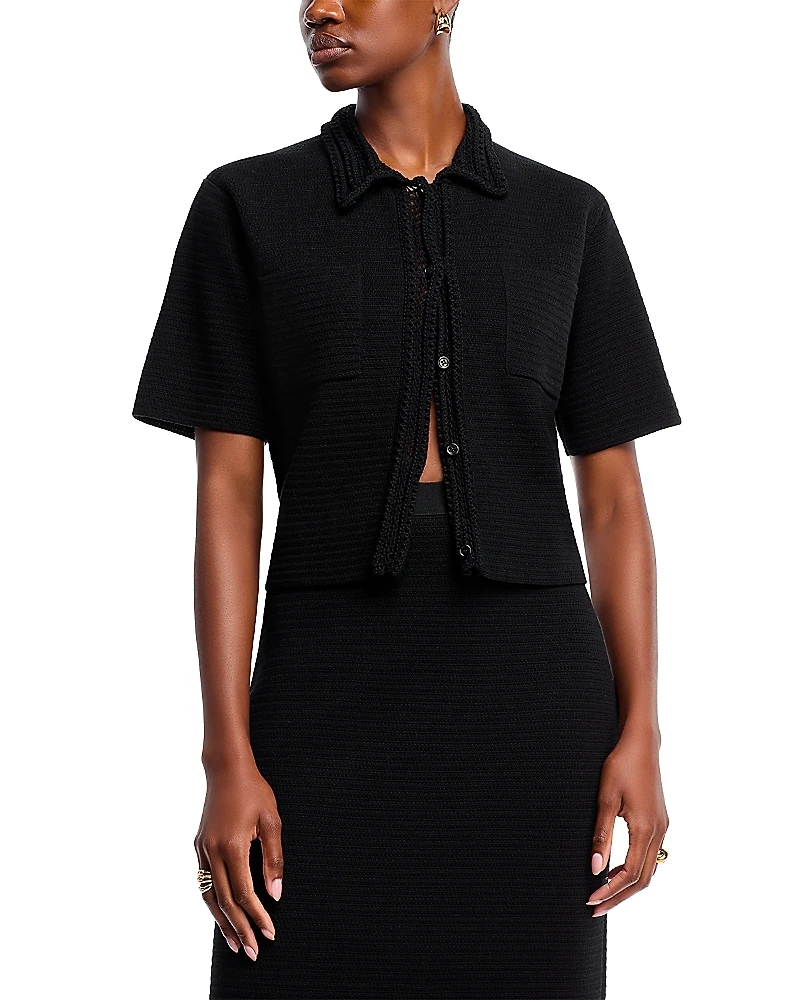 Fabiana Filippi Short Sleeve Button Up Sweater