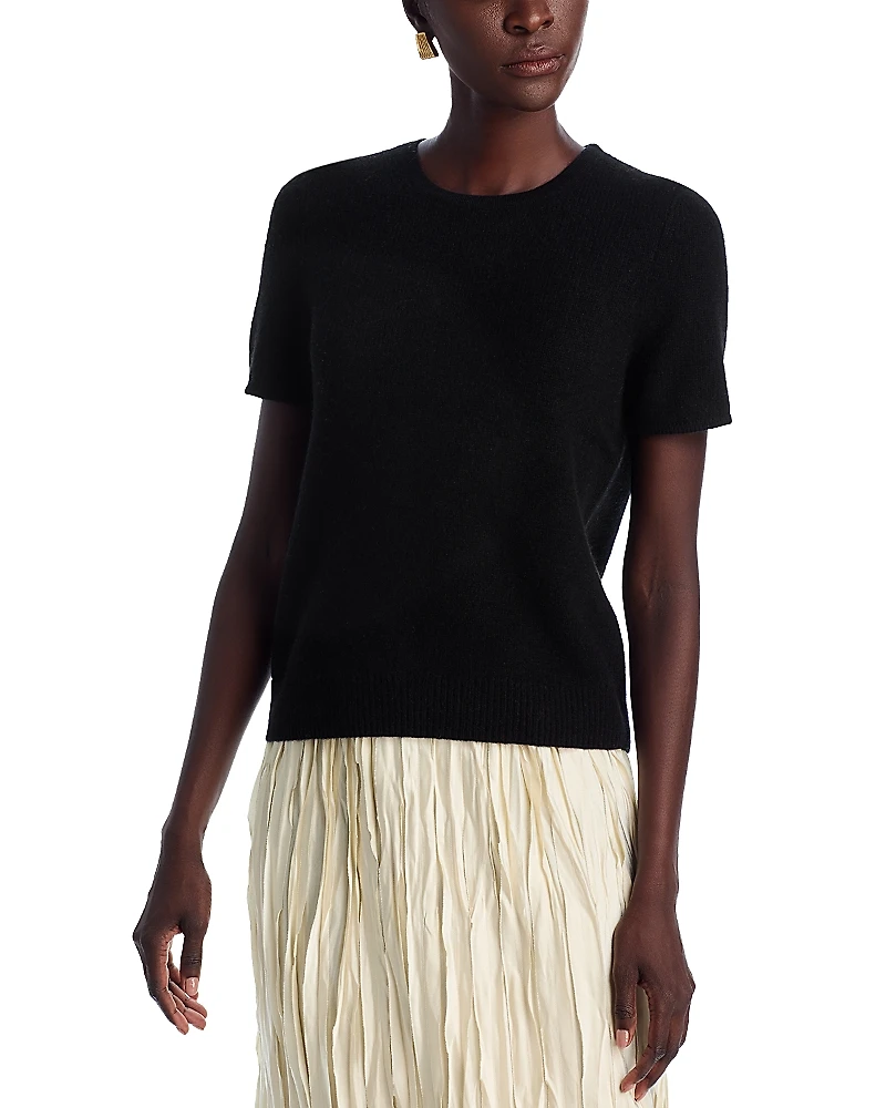 C by Bloomingdale's Cashmere Short Sleeve Shell Top - Exclusive