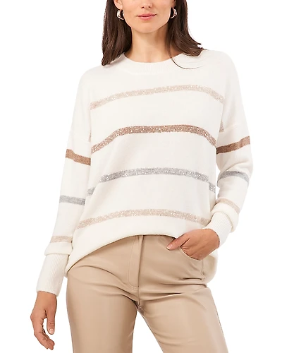 Vince Camuto Sequinned Striped Sweater