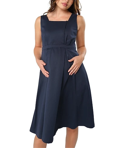 Marion Women's Sleeveless Empire Waist Maternity & Nursing Knee Length Tea Dress
