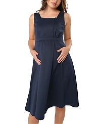 Marion Women's Sleeveless Empire Waist Maternity & Nursing Knee Length Tea Dress
