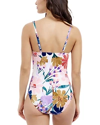 Melody Sweetheart Twist Front Princess Seam One Piece Swimsuit