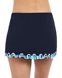Bachata Tricolored Solid Side Slit Swim Skirt