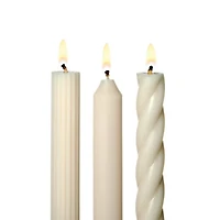 Assorted Cream Candle Tapers, Set of 3
