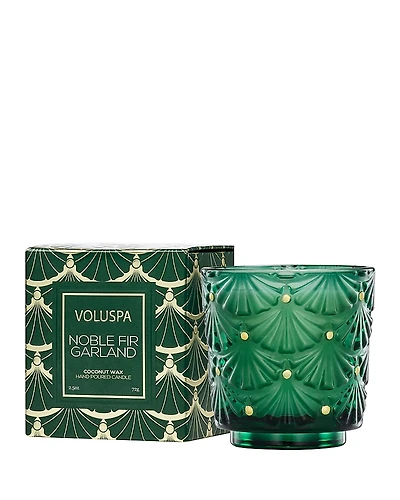 Voluspa Noble Fir Garland Petite Pedestal Candle, 2.5 oz.