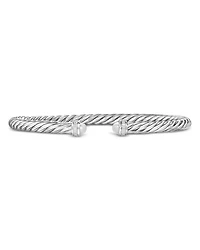 Cablespira Flex® Bracelet Sterling Silver with Pearls and Diamonds, 4mm
