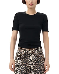 Ganni Soft Ribbed Short Sleeve Tee