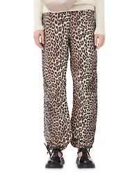 Leopard Print Drawstring Pants