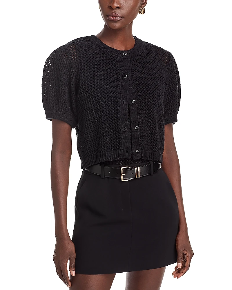 Toccin Samantha Crochet Cropped Cardigan Sweater